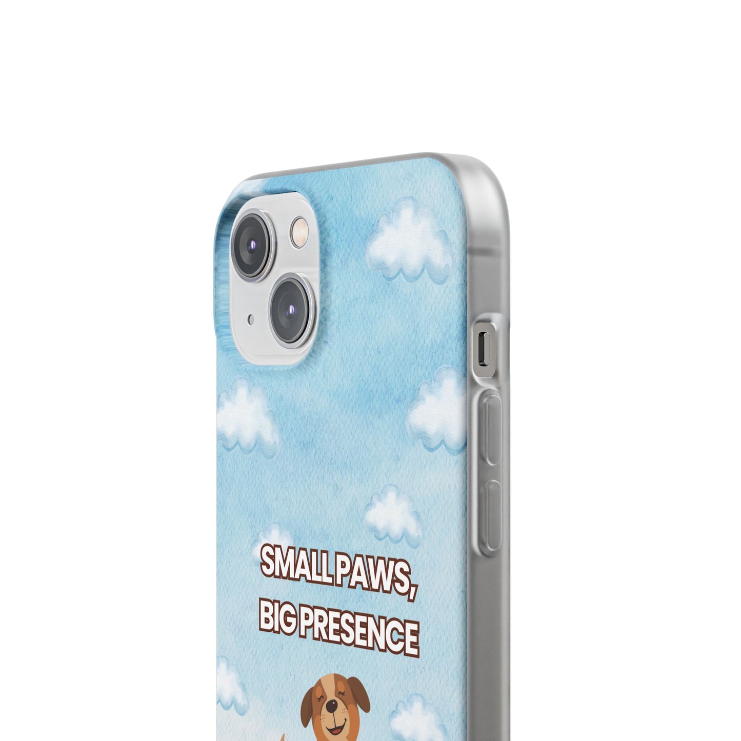 "Small Paws, Big Presence" iPhone Case – Whimsical Dog & Clouds Eco-Friendly Phone Cover