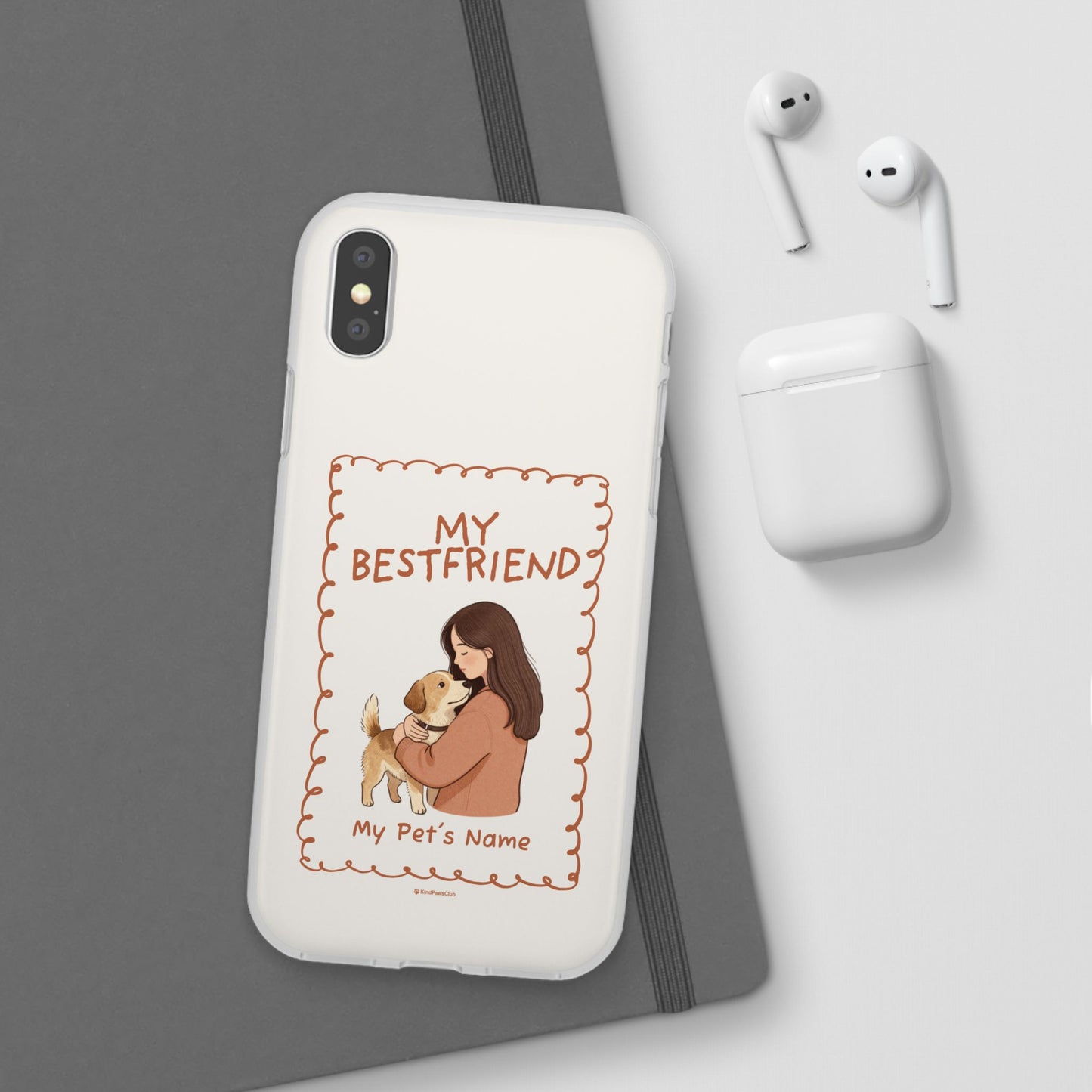 Custom "My Best Friend" Pet Parent Phone Case | Personalised Earth-Tone Minimalist Cover