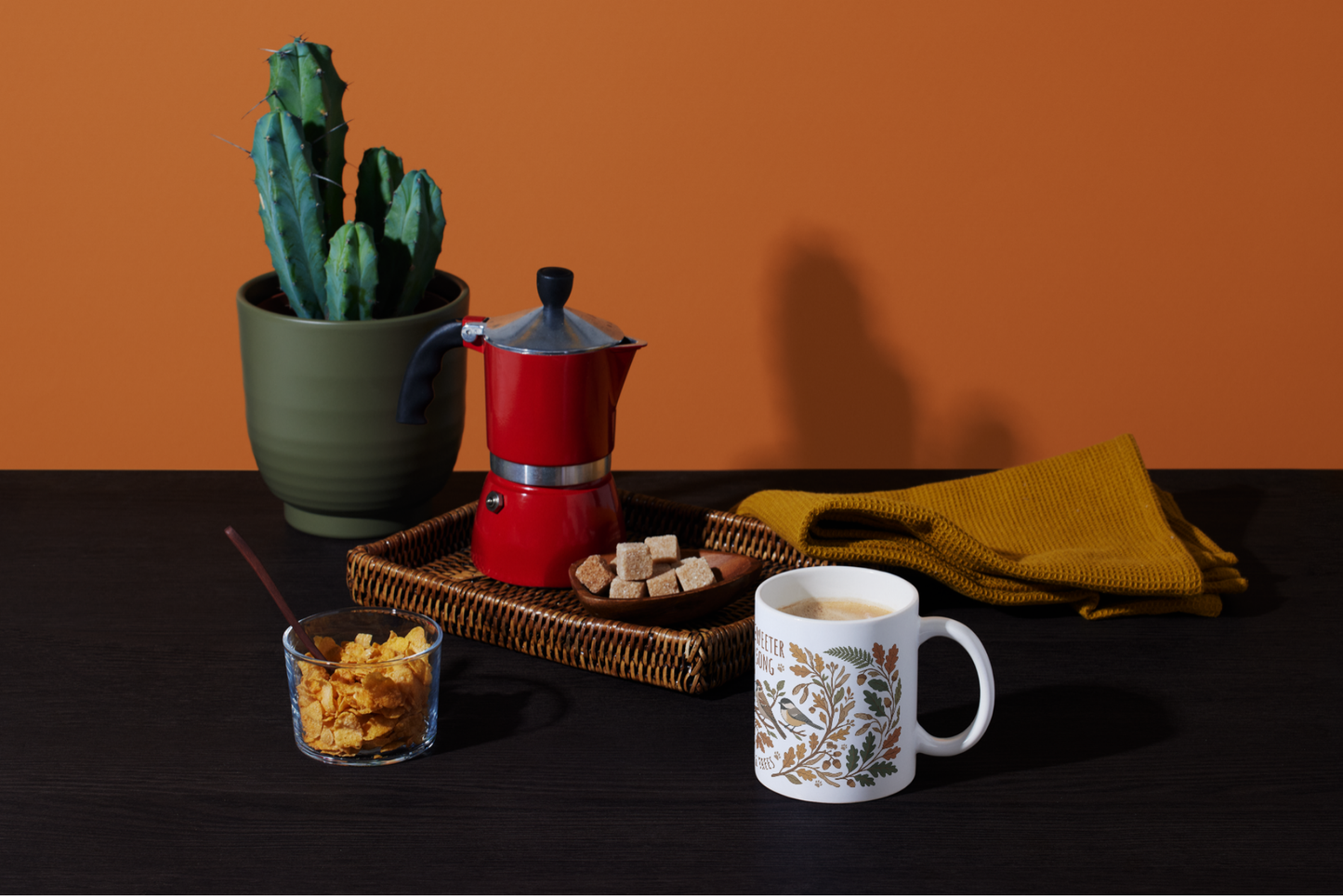 Ceramic Mug — "Life Is Sweeter With a Song" Bird & Autumn Leaf Coffee Cup (11oz)