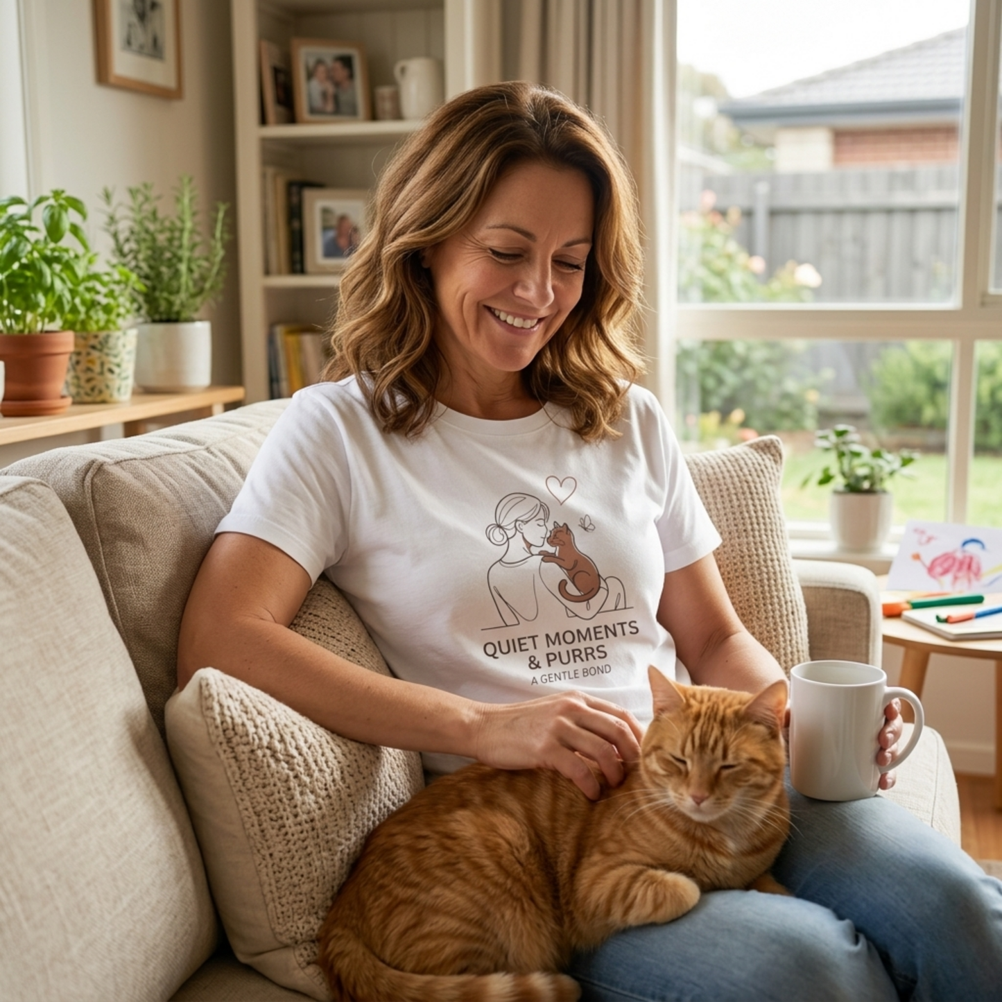 Cat Lover T‑Shirt — "Quiet Moments & Purrs"
