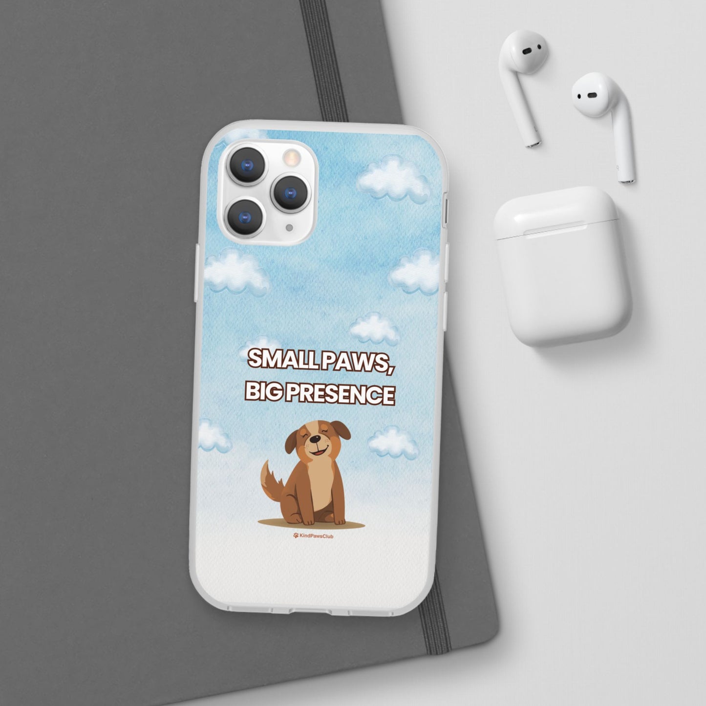 "Small Paws, Big Presence" iPhone Case – Whimsical Dog & Clouds Eco-Friendly Phone Cover