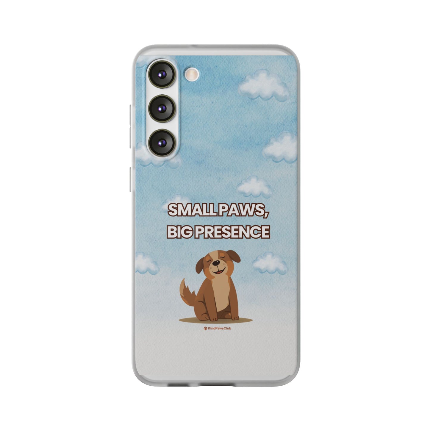 "Small Paws, Big Presence" iPhone Case – Whimsical Dog & Clouds Eco-Friendly Phone Cover