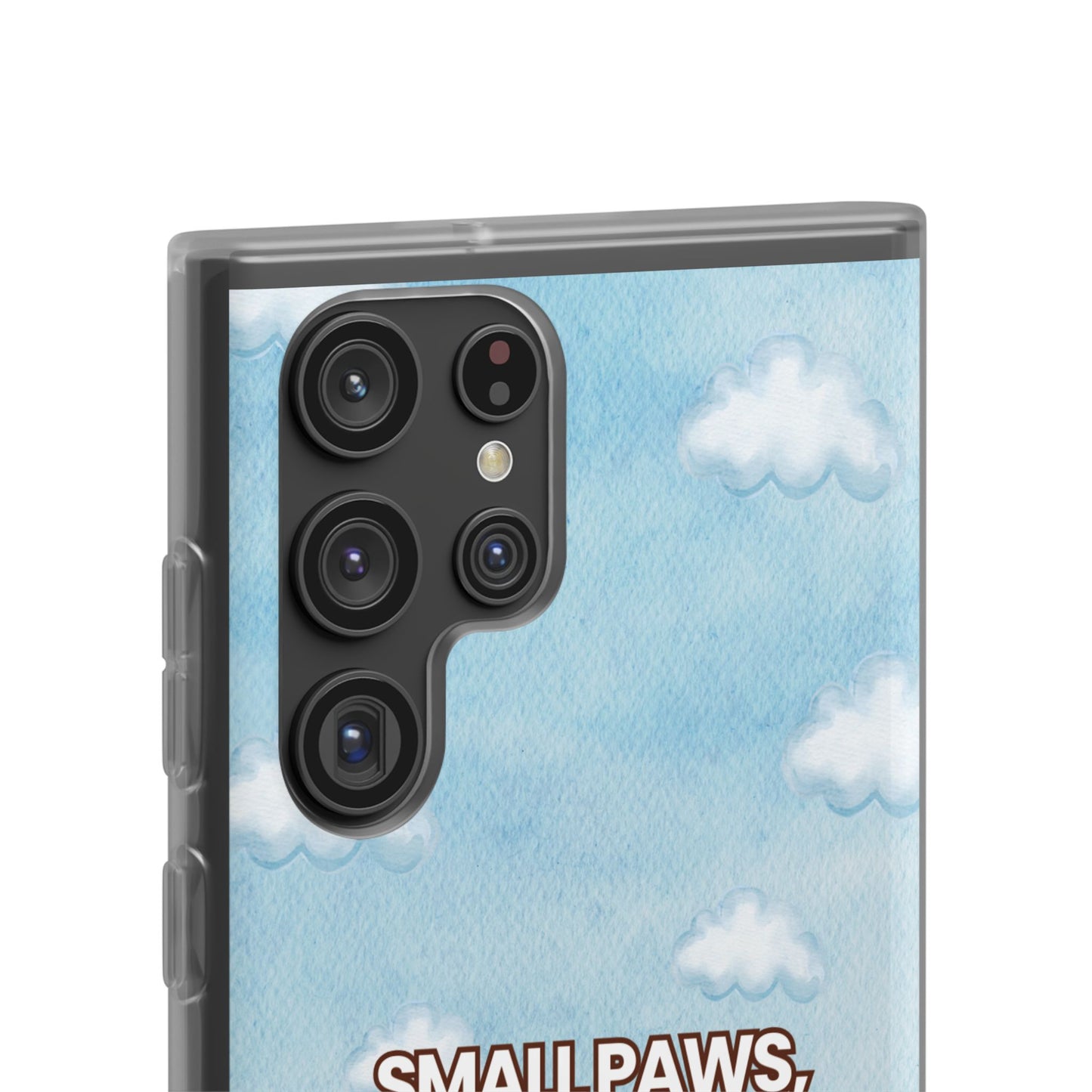 "Small Paws, Big Presence" iPhone Case – Whimsical Dog & Clouds Eco-Friendly Phone Cover