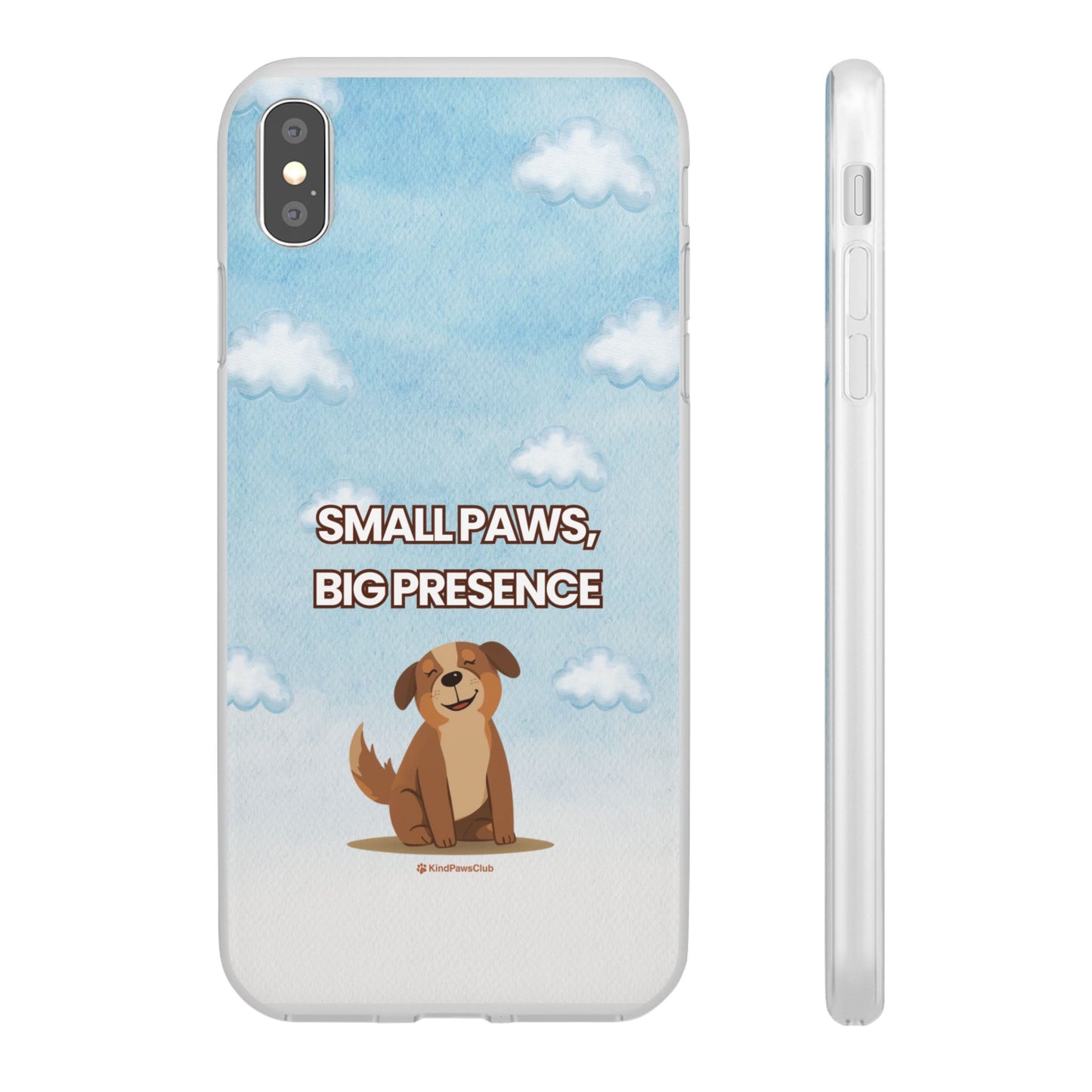 "Small Paws, Big Presence" iPhone Case – Whimsical Dog & Clouds Eco-Friendly Phone Cover