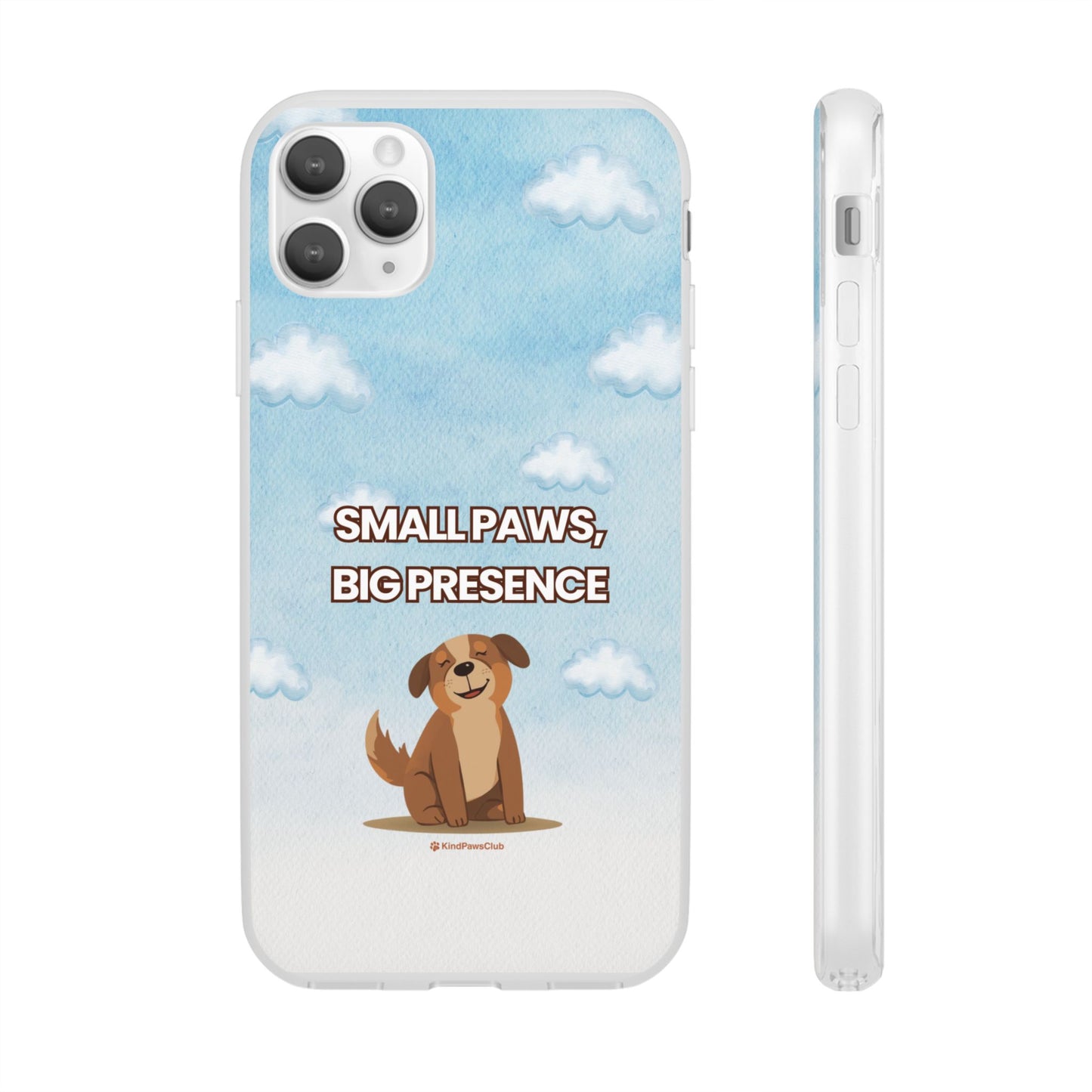 "Small Paws, Big Presence" iPhone Case – Whimsical Dog & Clouds Eco-Friendly Phone Cover