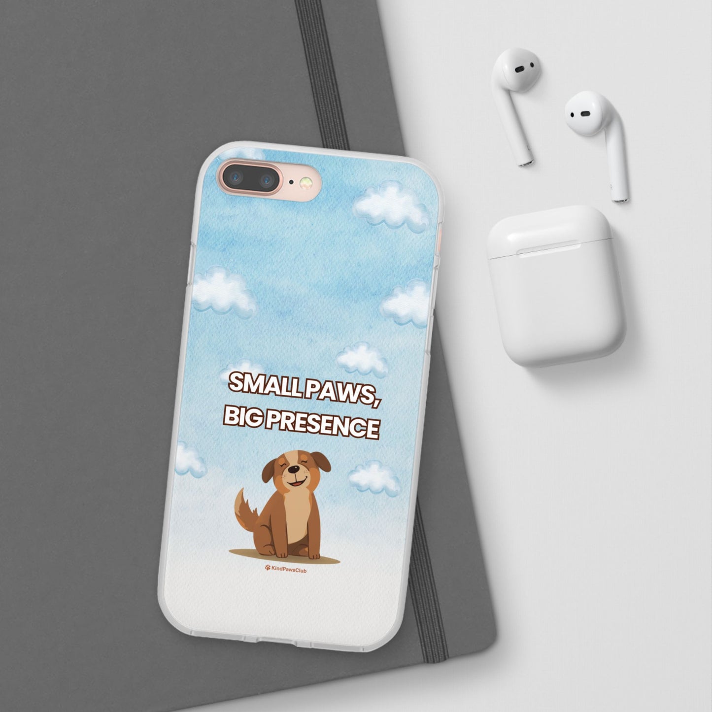 "Small Paws, Big Presence" iPhone Case – Whimsical Dog & Clouds Eco-Friendly Phone Cover