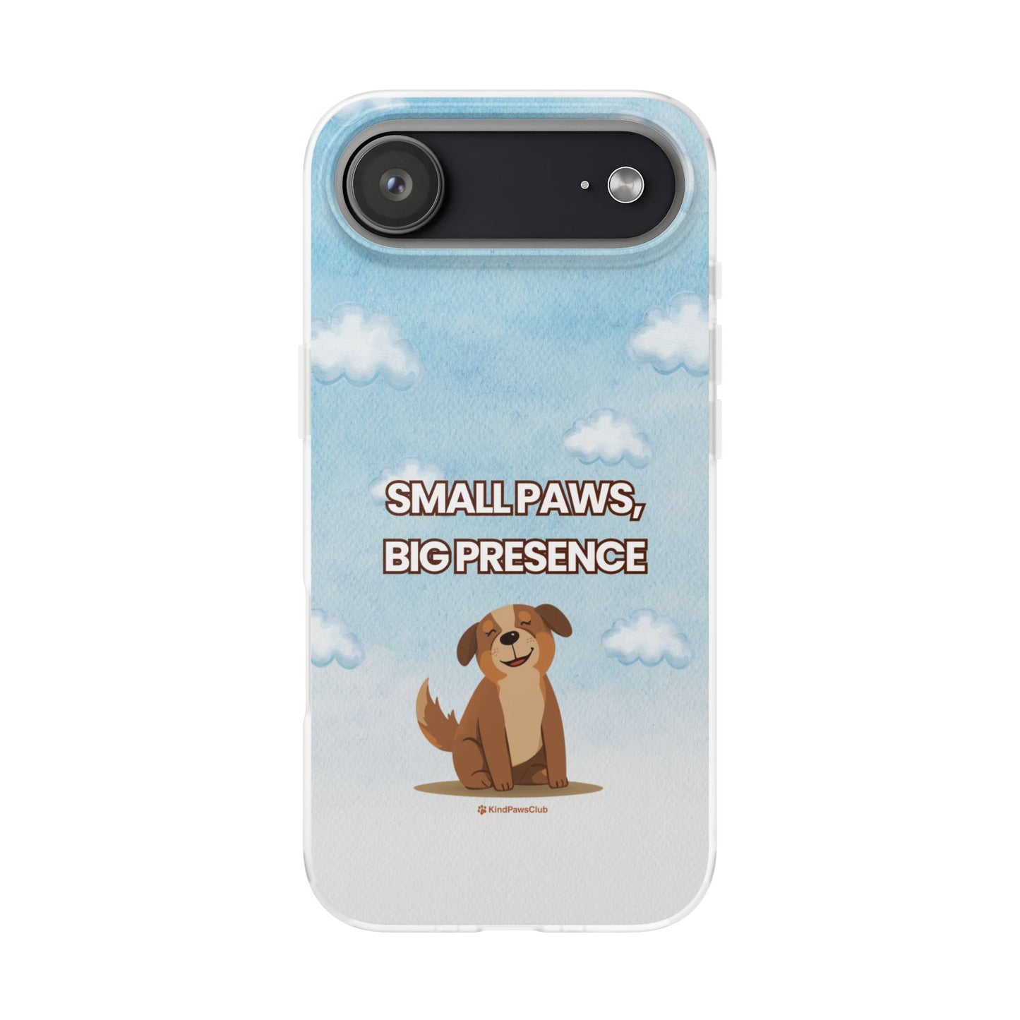 "Small Paws, Big Presence" iPhone Case – Whimsical Dog & Clouds Eco-Friendly Phone Cover