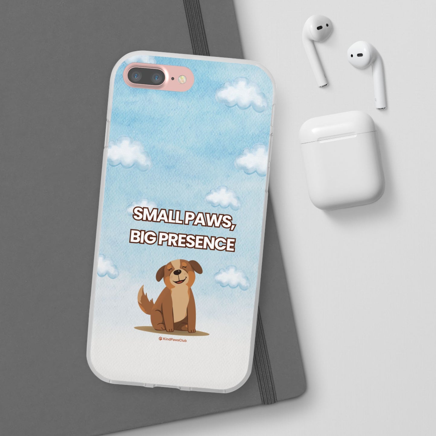 "Small Paws, Big Presence" iPhone Case – Whimsical Dog & Clouds Eco-Friendly Phone Cover