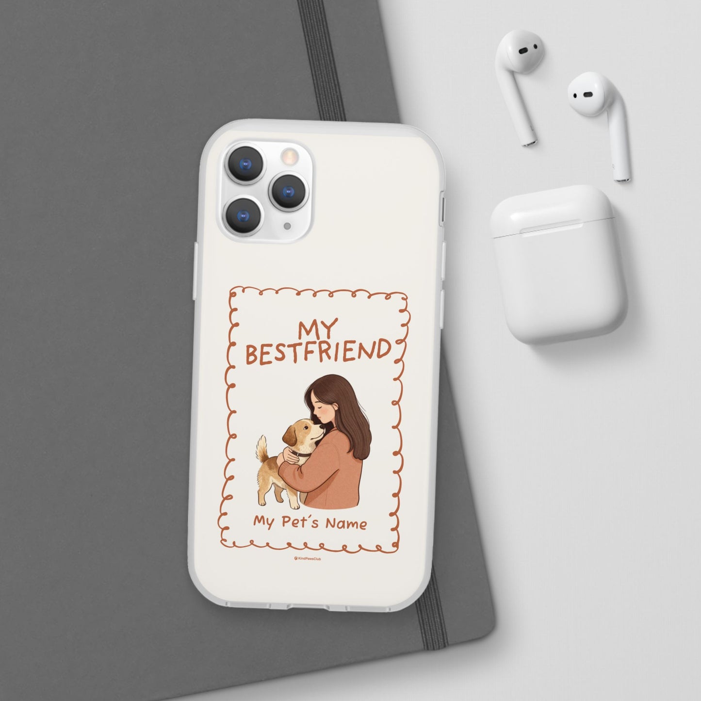Custom "My Best Friend" Pet Parent Phone Case | Personalised Earth-Tone Minimalist Cover