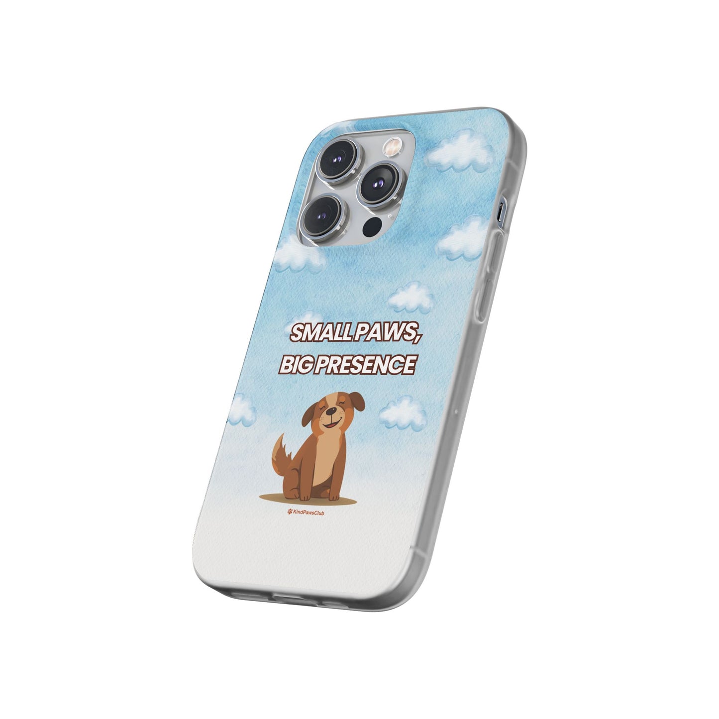 "Small Paws, Big Presence" iPhone Case – Whimsical Dog & Clouds Eco-Friendly Phone Cover