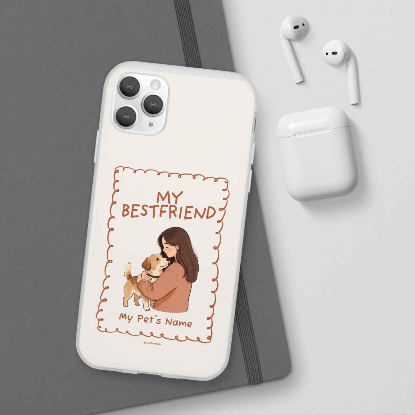 Custom "My Best Friend" Pet Parent Phone Case | Personalised Earth-Tone Minimalist Cover