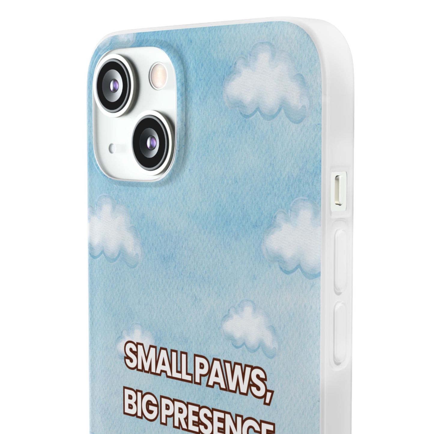 "Small Paws, Big Presence" iPhone Case – Whimsical Dog & Clouds Eco-Friendly Phone Cover