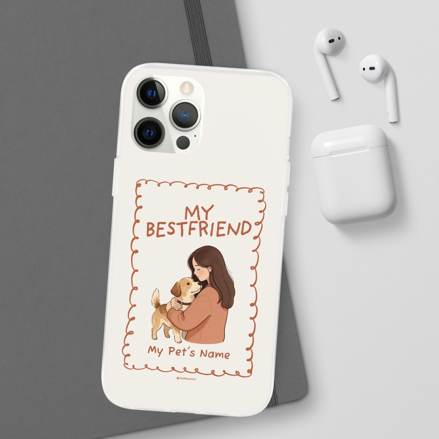 Custom "My Best Friend" Pet Parent Phone Case | Personalised Earth-Tone Minimalist Cover