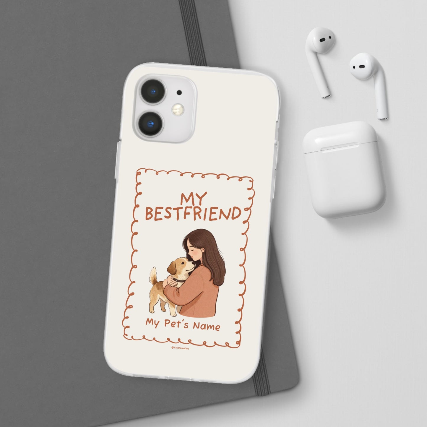 Custom "My Best Friend" Pet Parent Phone Case | Personalised Earth-Tone Minimalist Cover