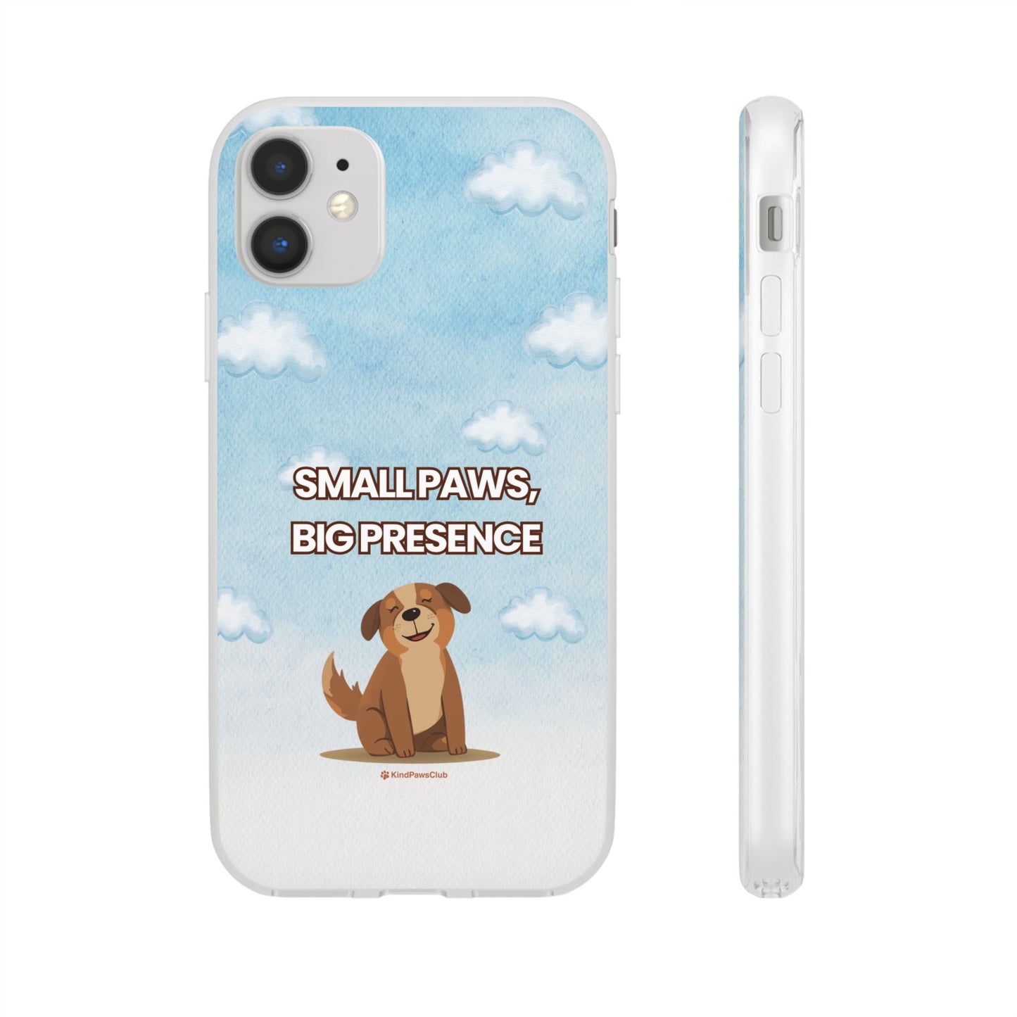 "Small Paws, Big Presence" iPhone Case – Whimsical Dog & Clouds Eco-Friendly Phone Cover