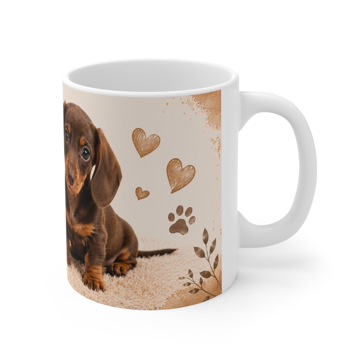 Dachshund Puppy Mug – Cute Sausage Dog Coffee Cup Gift | Dog Lover Aesthetic Ceramic Mug