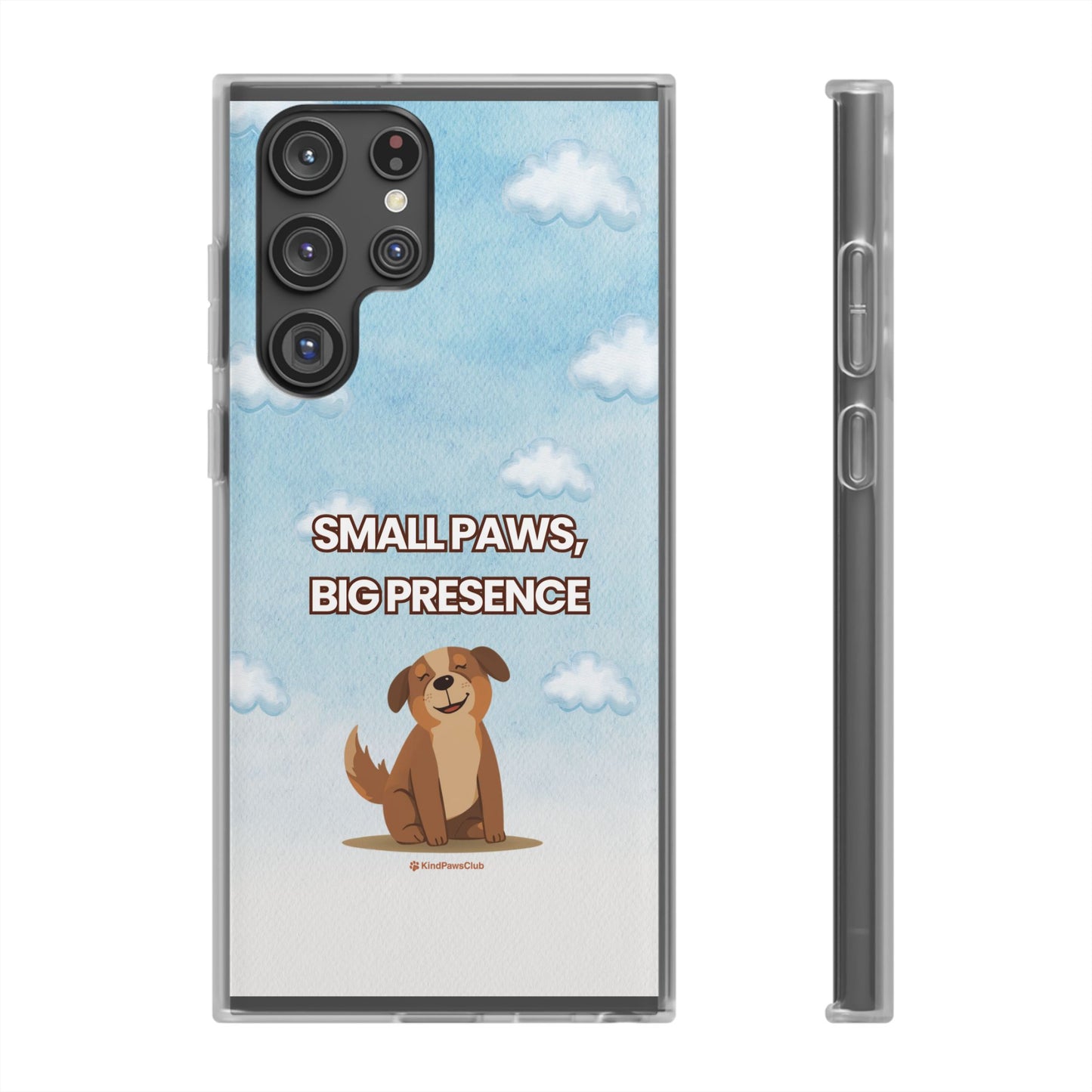 "Small Paws, Big Presence" iPhone Case – Whimsical Dog & Clouds Eco-Friendly Phone Cover