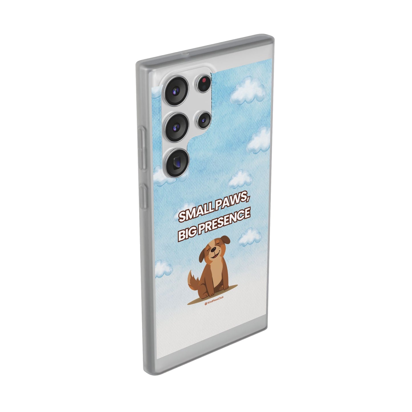 "Small Paws, Big Presence" iPhone Case – Whimsical Dog & Clouds Eco-Friendly Phone Cover