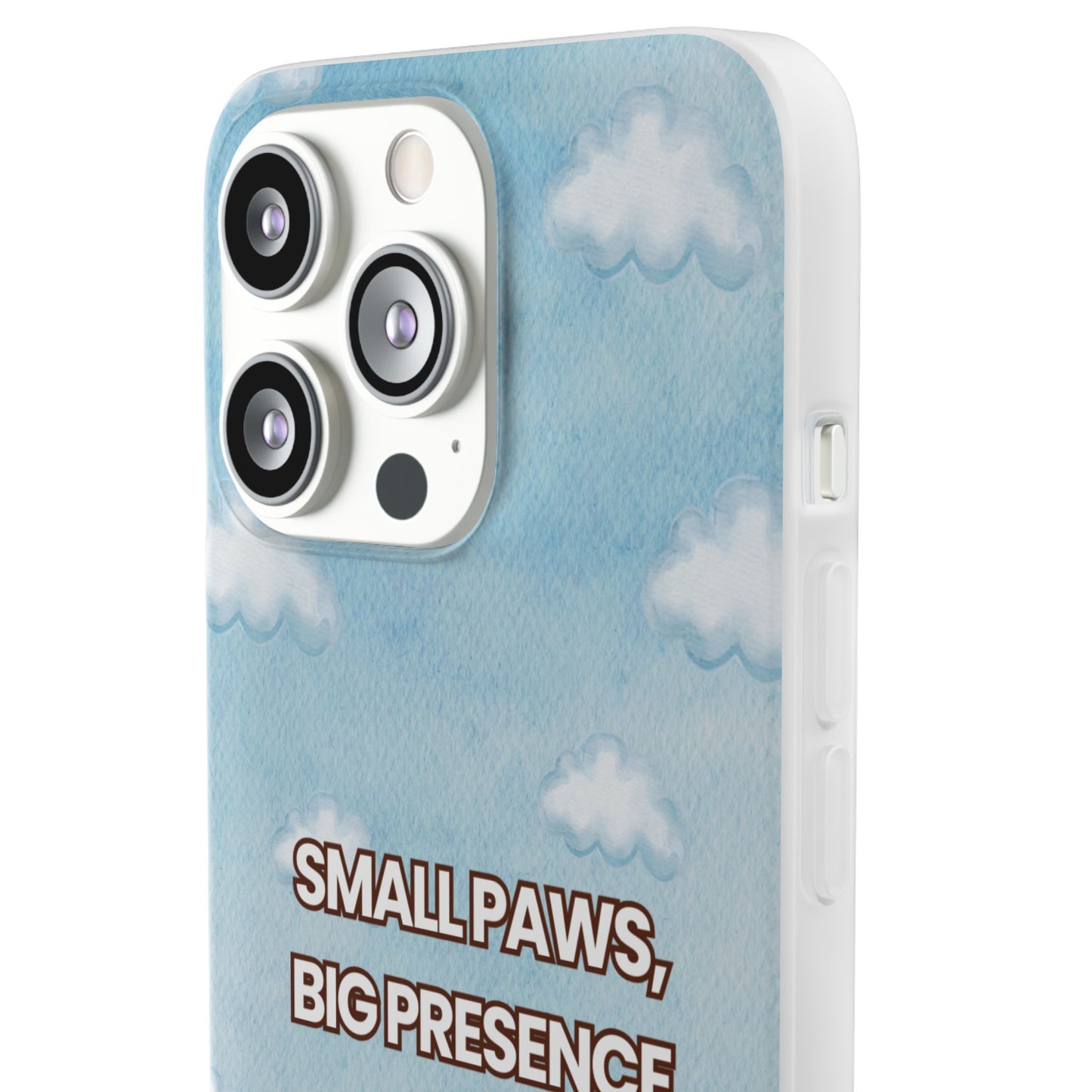 "Small Paws, Big Presence" iPhone Case – Whimsical Dog & Clouds Eco-Friendly Phone Cover