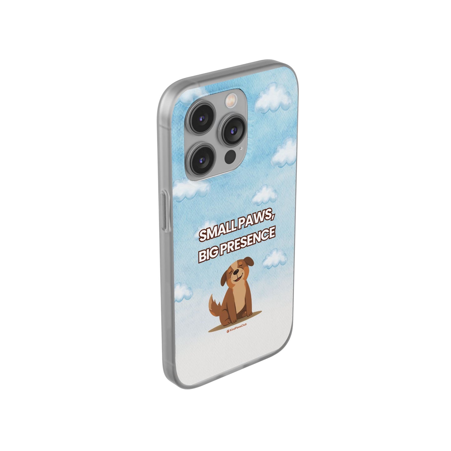 "Small Paws, Big Presence" iPhone Case – Whimsical Dog & Clouds Eco-Friendly Phone Cover