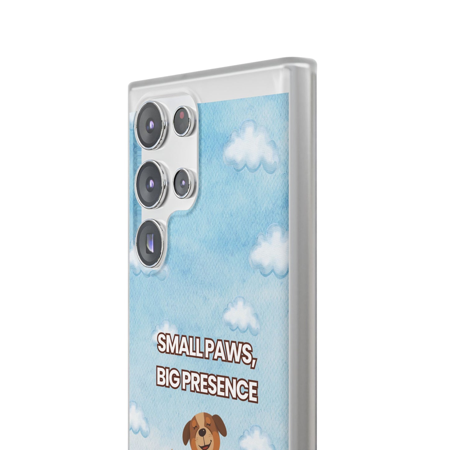 "Small Paws, Big Presence" iPhone Case – Whimsical Dog & Clouds Eco-Friendly Phone Cover
