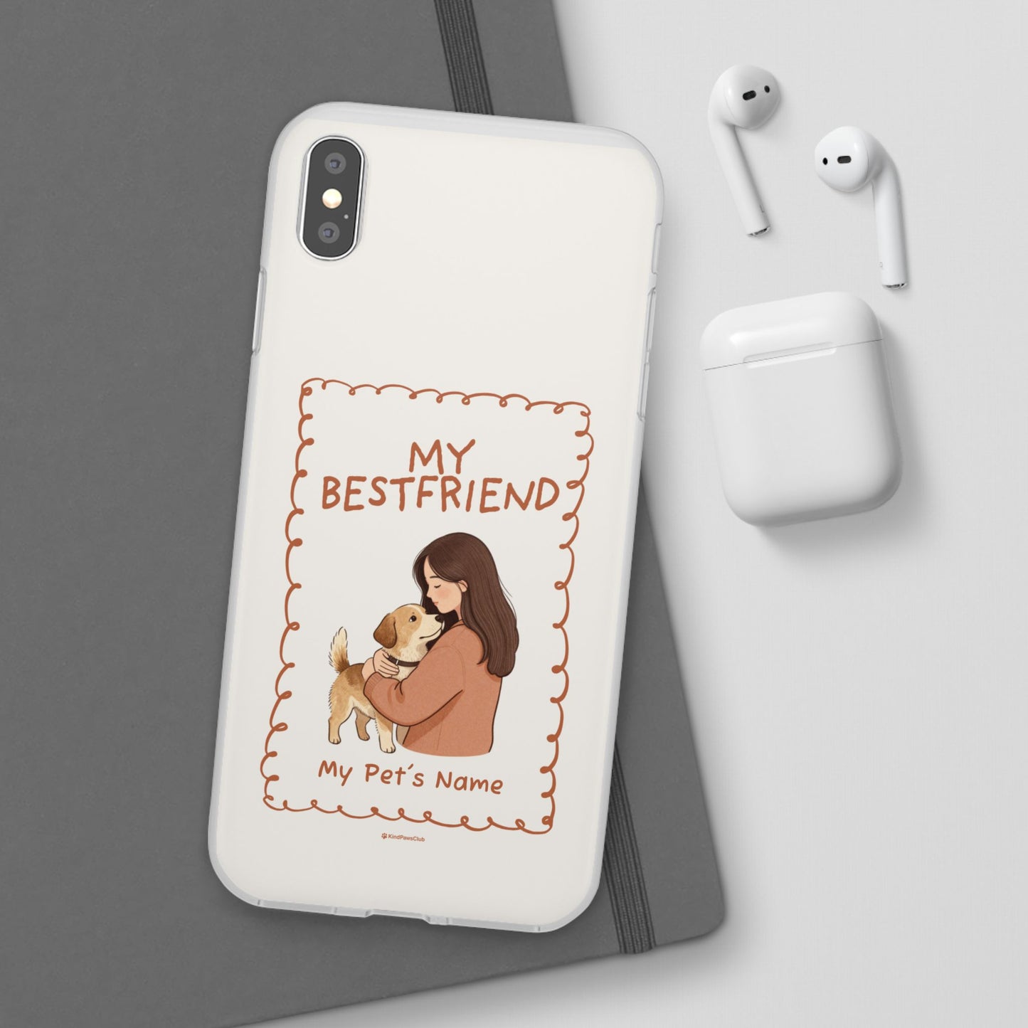 Custom "My Best Friend" Pet Parent Phone Case | Personalised Earth-Tone Minimalist Cover