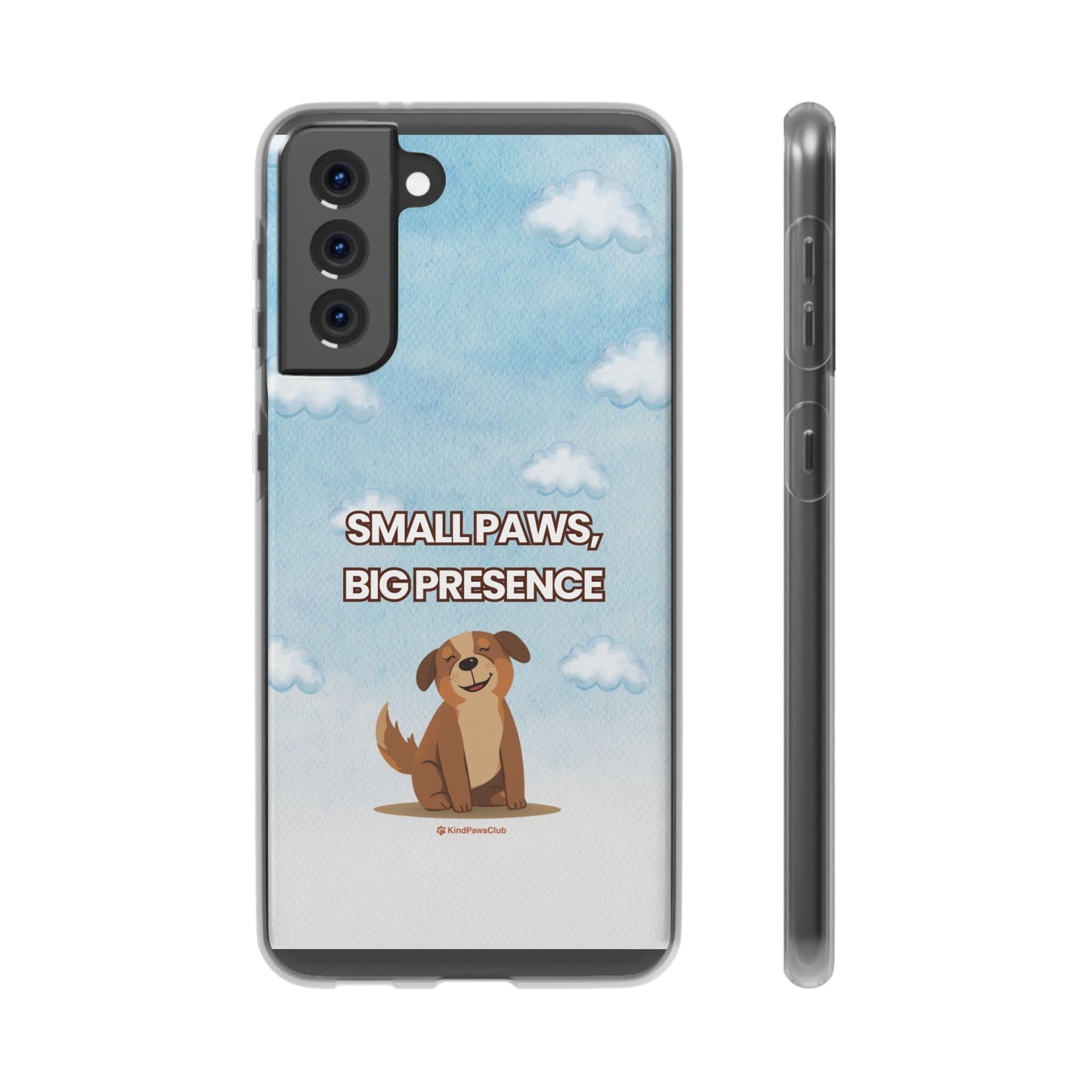 "Small Paws, Big Presence" iPhone Case – Whimsical Dog & Clouds Eco-Friendly Phone Cover