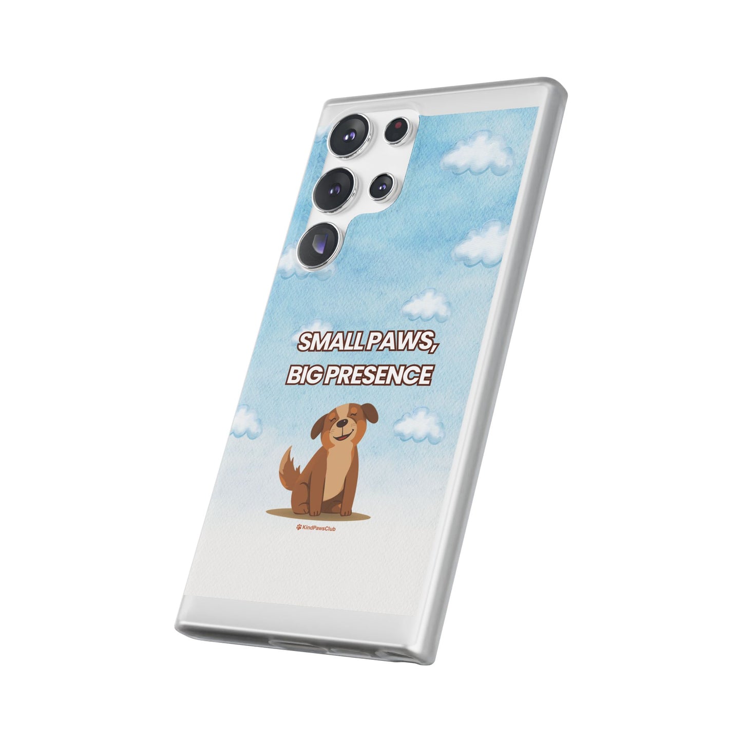 "Small Paws, Big Presence" iPhone Case – Whimsical Dog & Clouds Eco-Friendly Phone Cover
