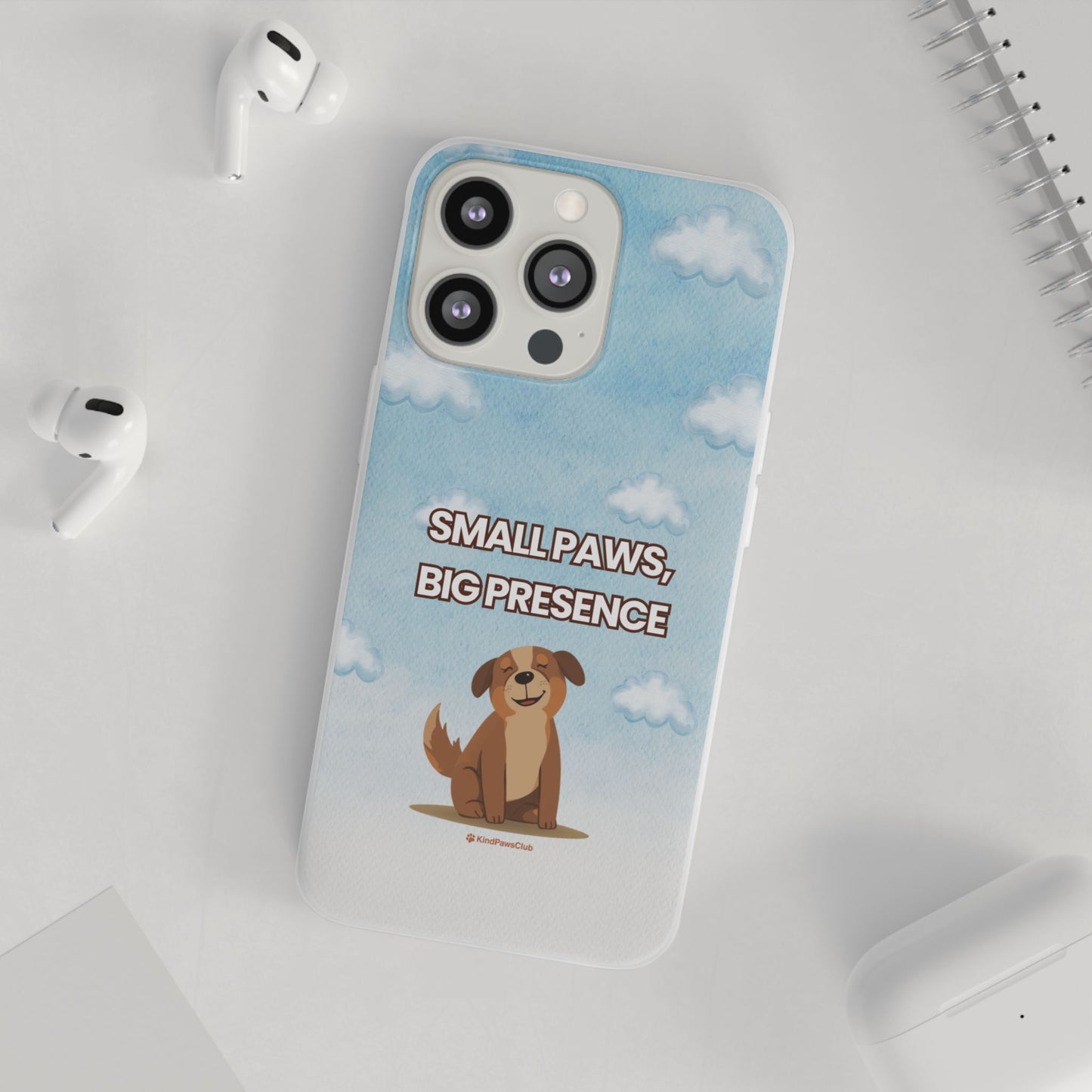 "Small Paws, Big Presence" iPhone Case – Whimsical Dog & Clouds Eco-Friendly Phone Cover