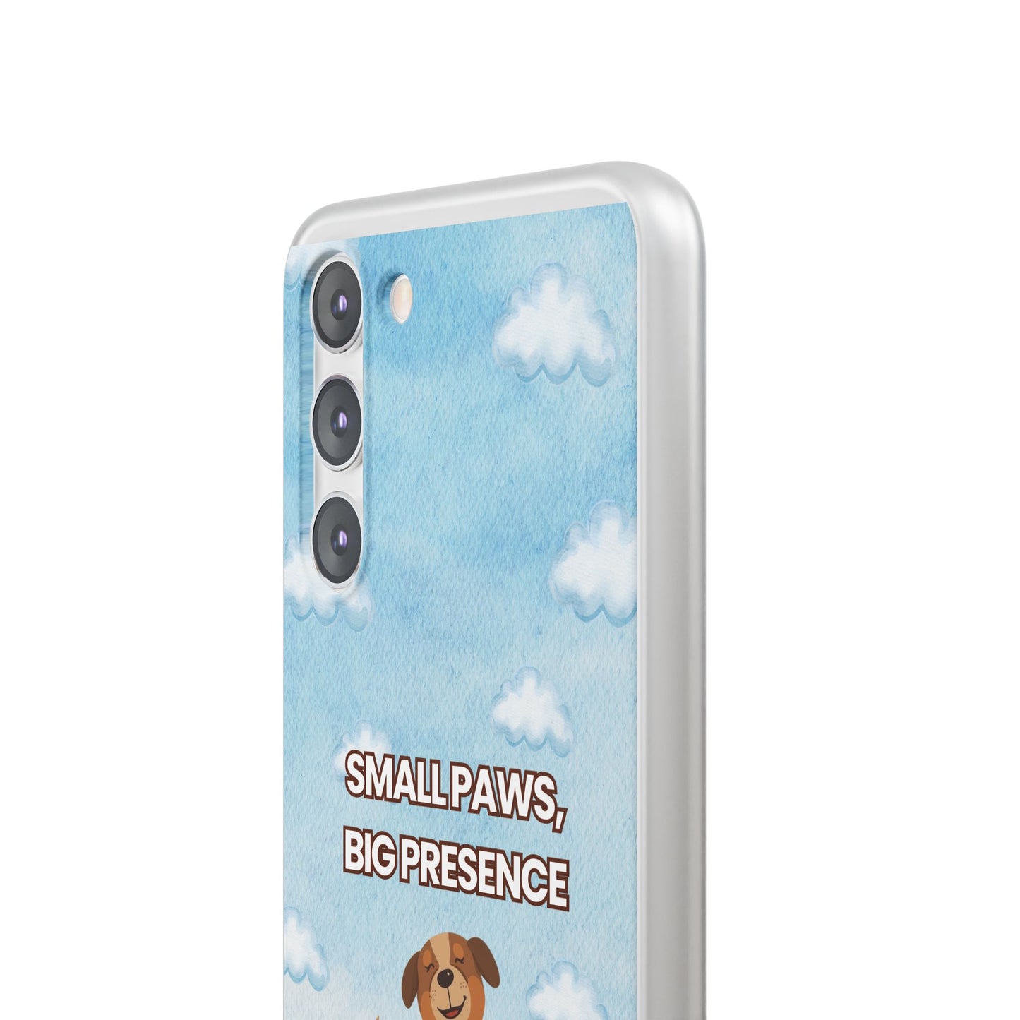 "Small Paws, Big Presence" iPhone Case – Whimsical Dog & Clouds Eco-Friendly Phone Cover