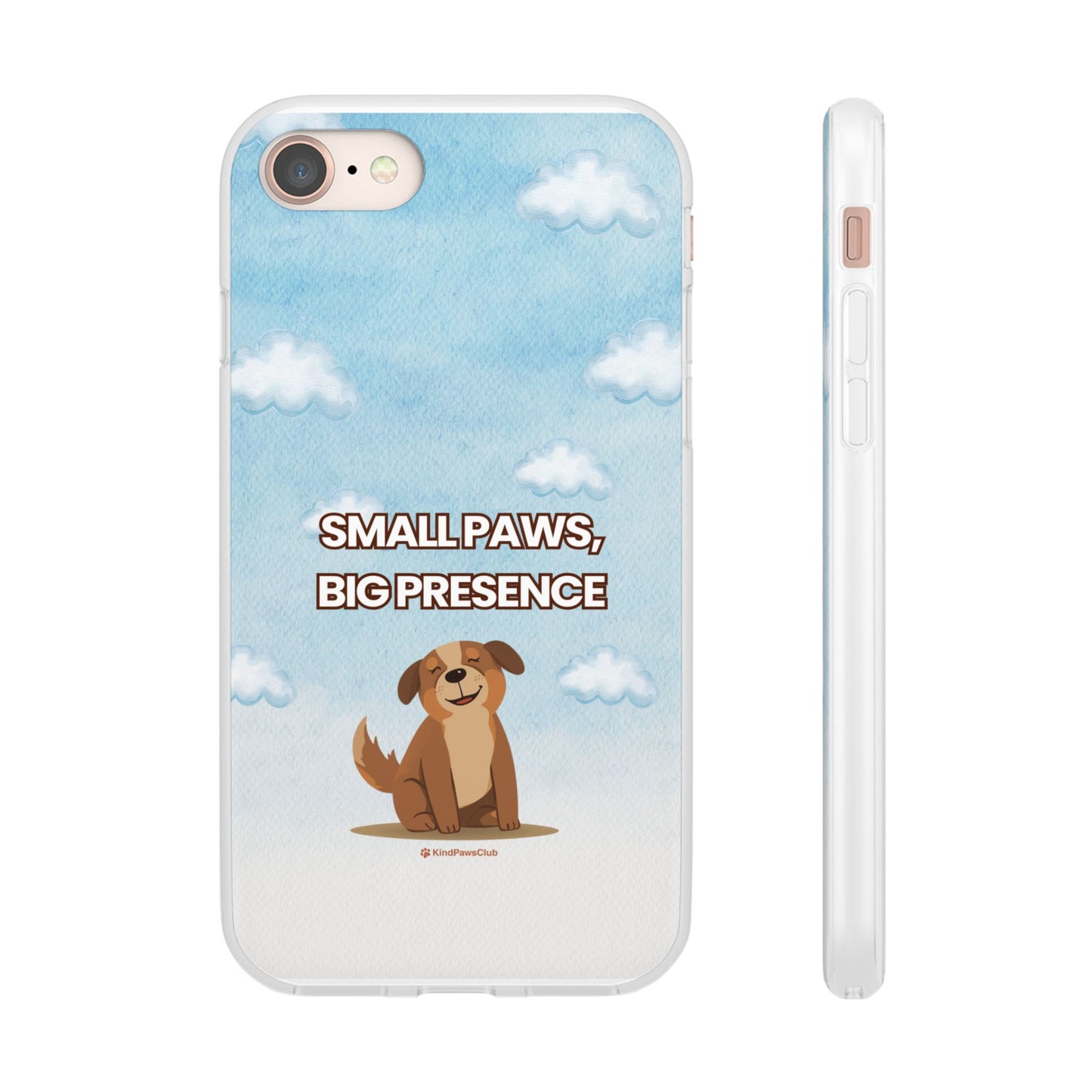 "Small Paws, Big Presence" iPhone Case – Whimsical Dog & Clouds Eco-Friendly Phone Cover