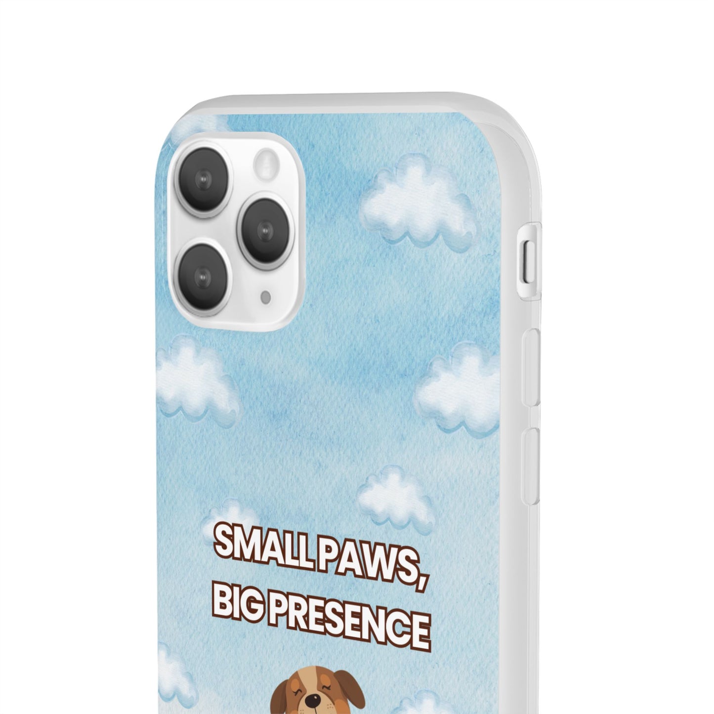 "Small Paws, Big Presence" iPhone Case – Whimsical Dog & Clouds Eco-Friendly Phone Cover