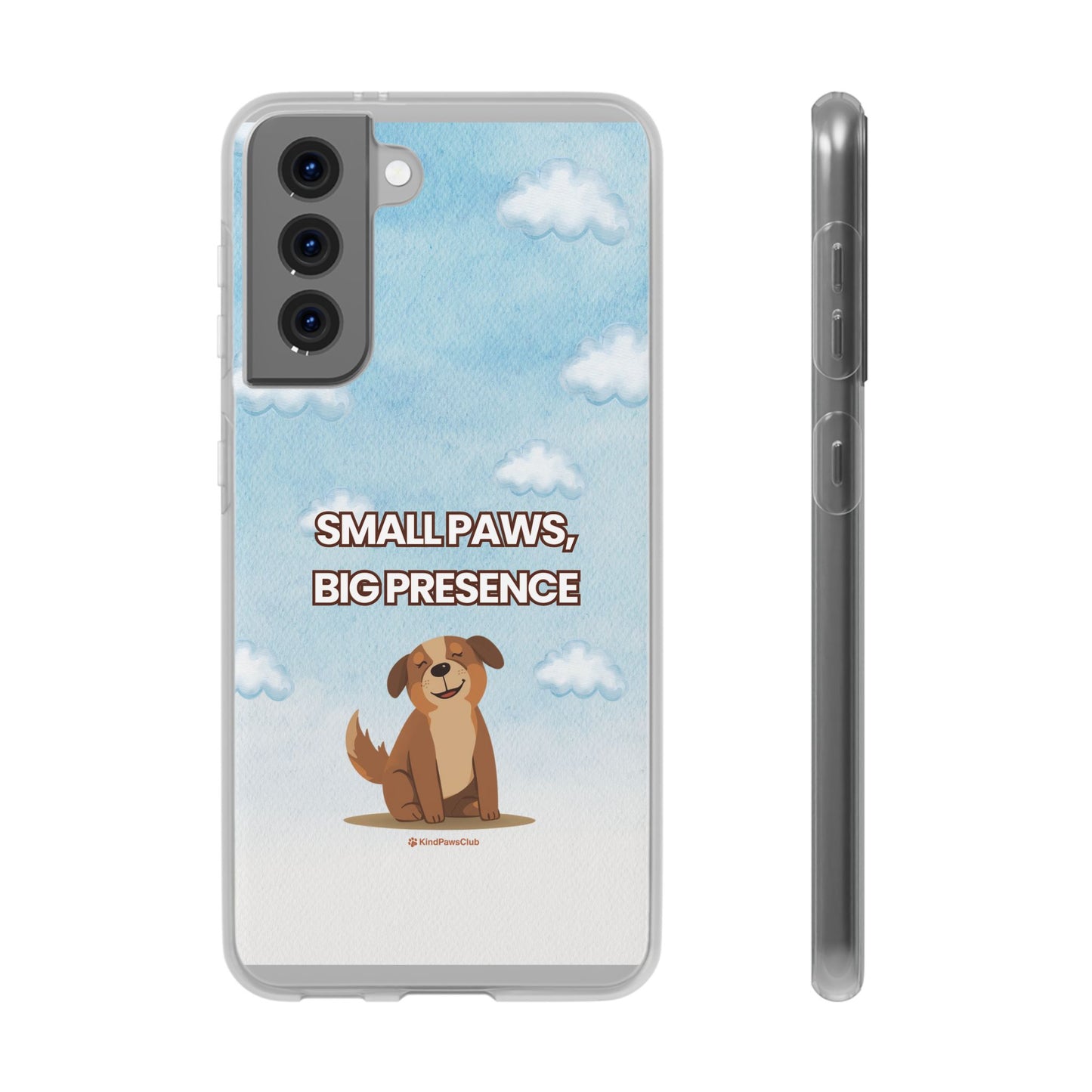 "Small Paws, Big Presence" iPhone Case – Whimsical Dog & Clouds Eco-Friendly Phone Cover