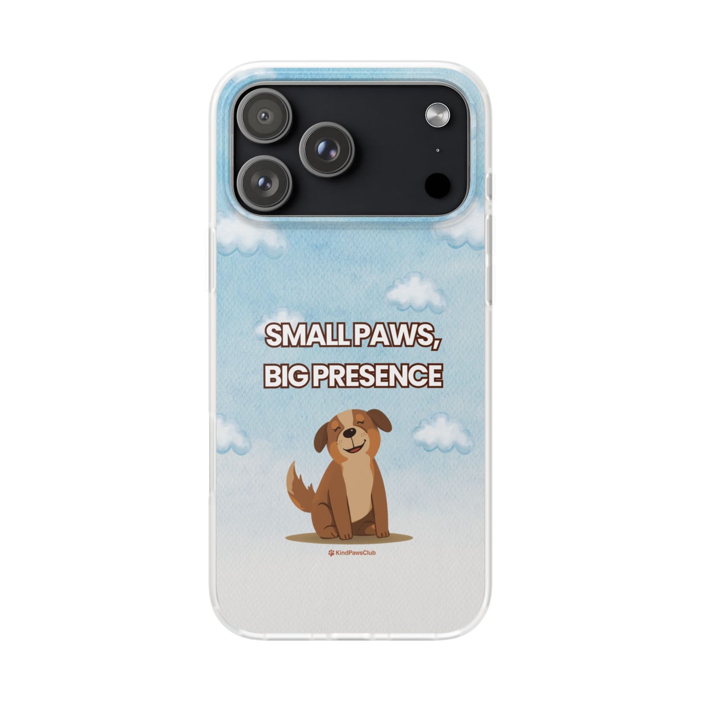 "Small Paws, Big Presence" iPhone Case – Whimsical Dog & Clouds Eco-Friendly Phone Cover
