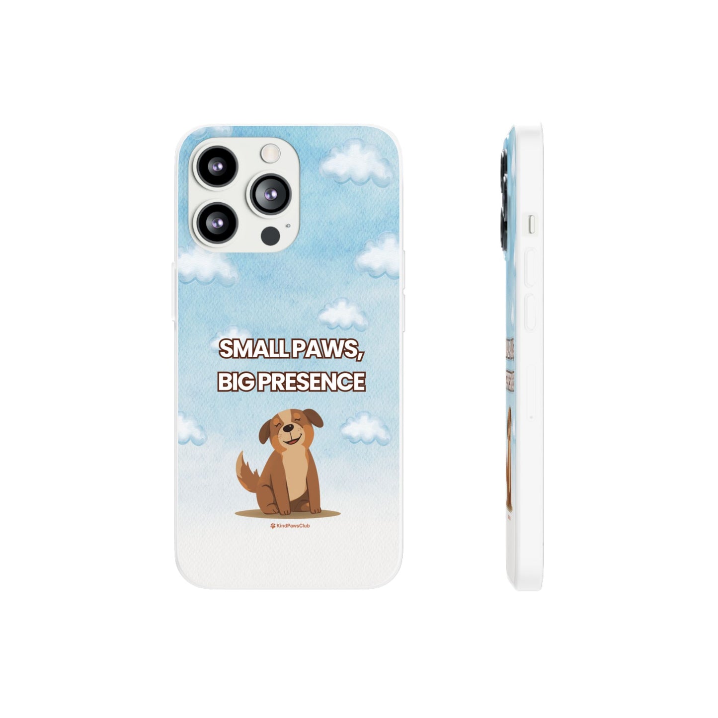 "Small Paws, Big Presence" iPhone Case – Whimsical Dog & Clouds Eco-Friendly Phone Cover