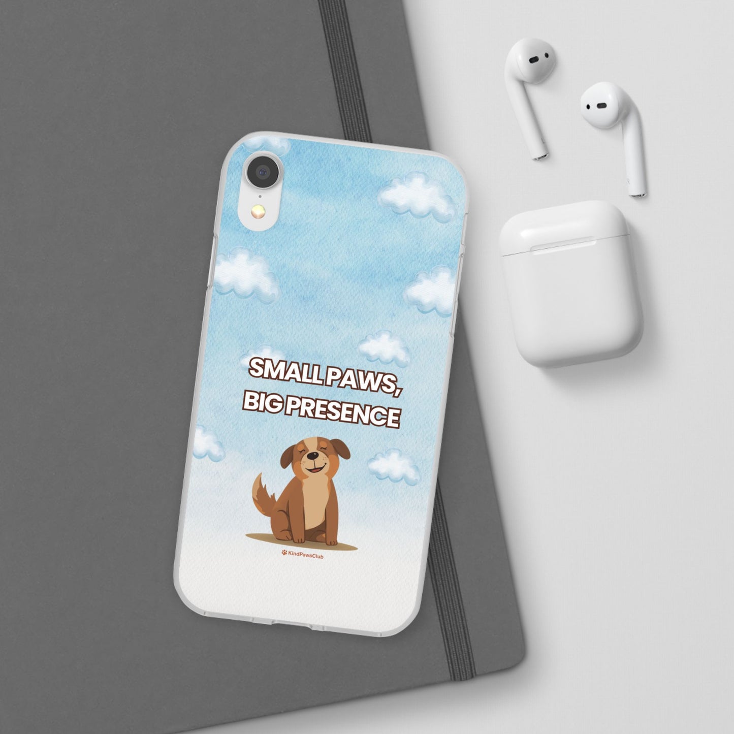 "Small Paws, Big Presence" iPhone Case – Whimsical Dog & Clouds Eco-Friendly Phone Cover