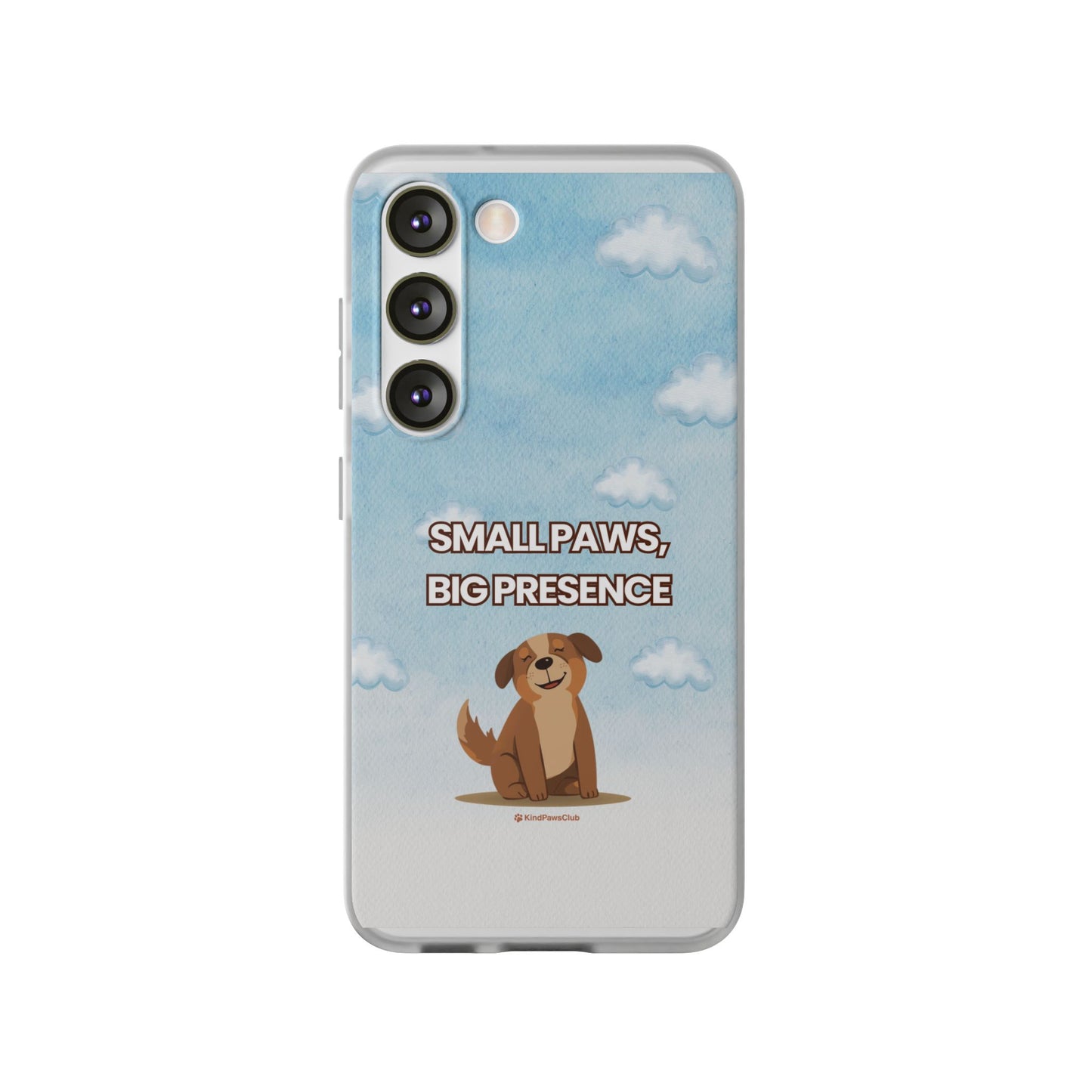 "Small Paws, Big Presence" iPhone Case – Whimsical Dog & Clouds Eco-Friendly Phone Cover