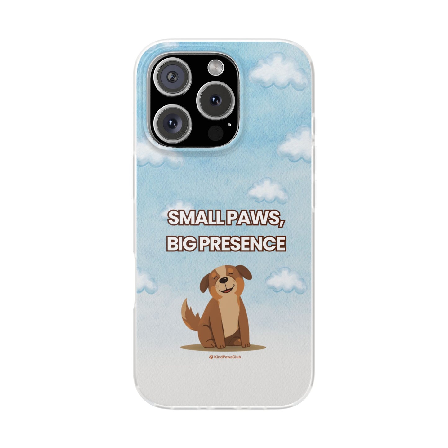 "Small Paws, Big Presence" iPhone Case – Whimsical Dog & Clouds Eco-Friendly Phone Cover