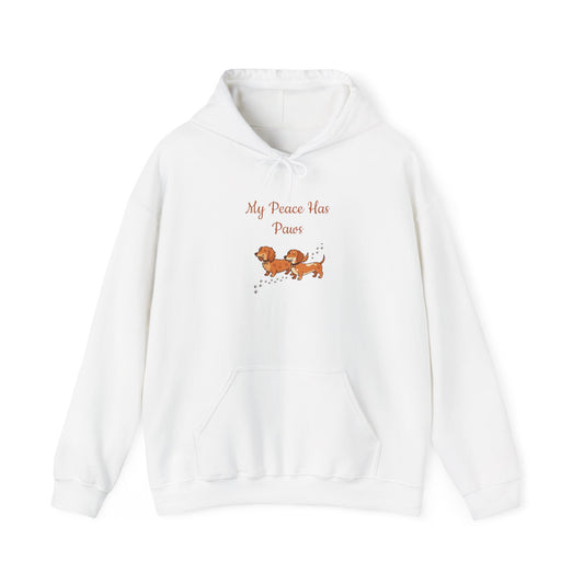 "My Peace Has Paws" Unisex Hoodie – Retro 70s Minimalist Pet Wellness Streetwear