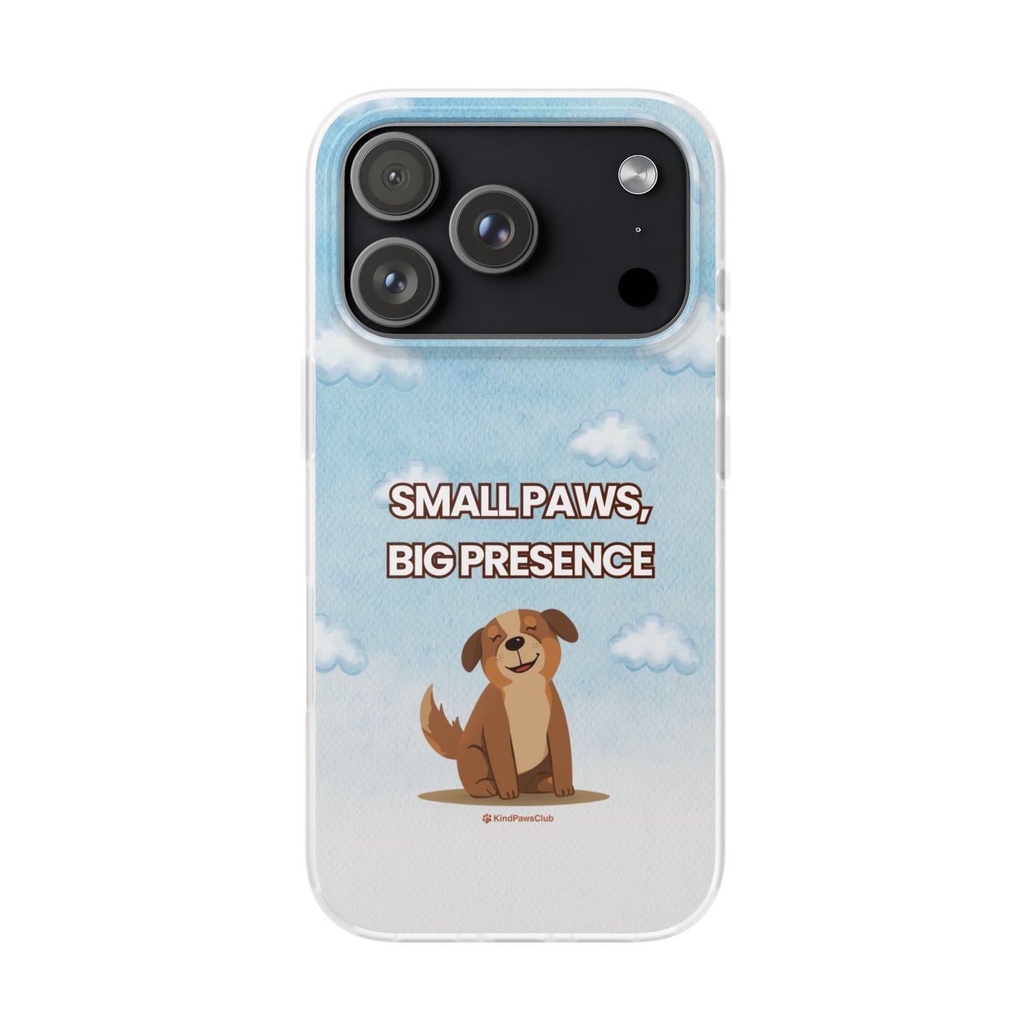 "Small Paws, Big Presence" iPhone Case – Whimsical Dog & Clouds Eco-Friendly Phone Cover